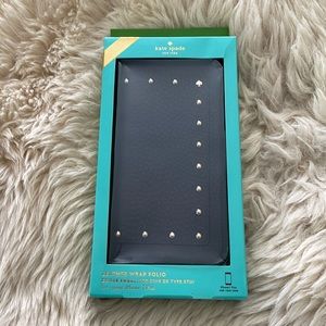 NWT Never opened Kate Spade IPhone 7Plus folio case.  Black.